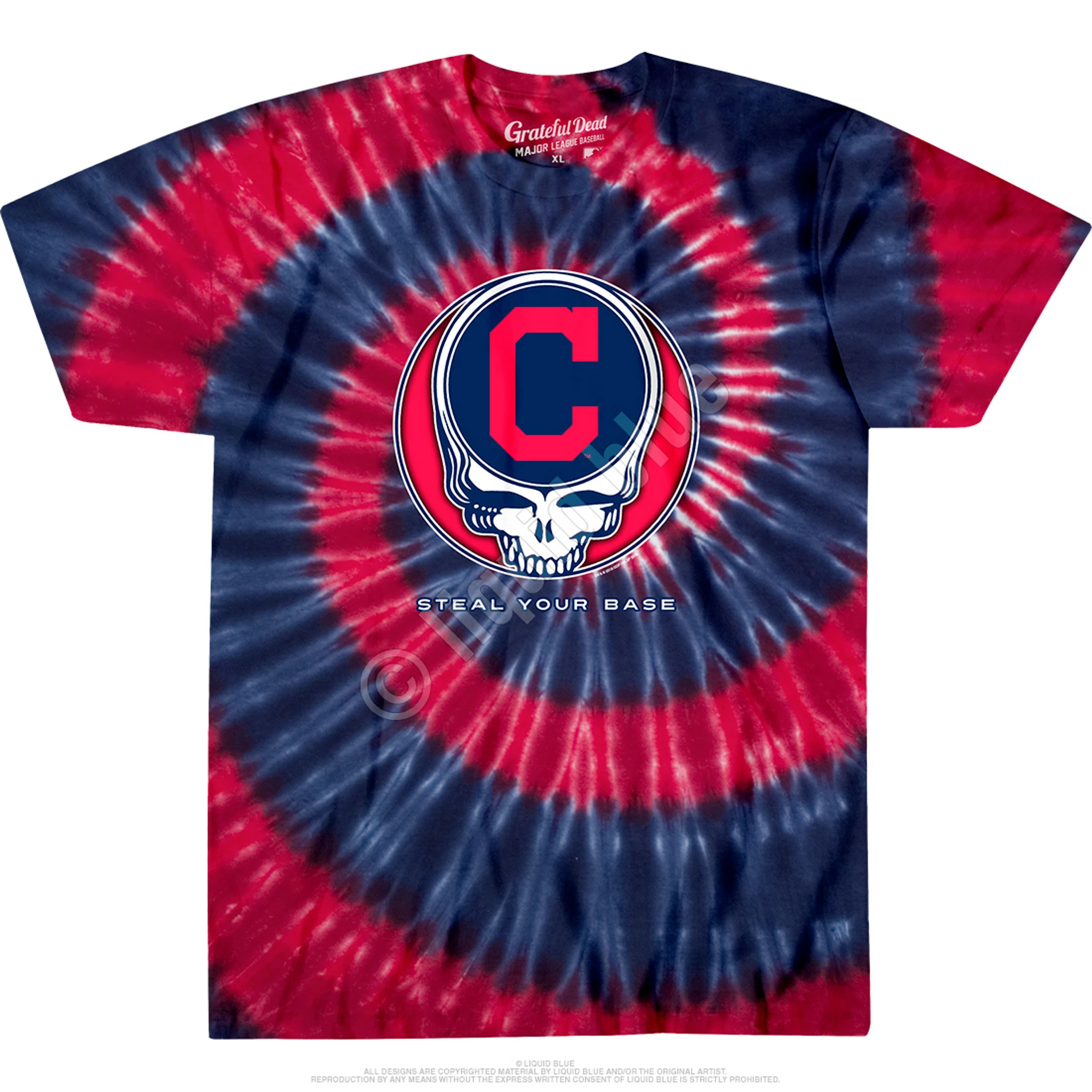 MLB Cleveland Guardians Steal Your Base Tie-Dye T-Shirt 4 MLB Cleveland Guardians Steal Your Base Tie-Dye T-Shirt - Image 2
