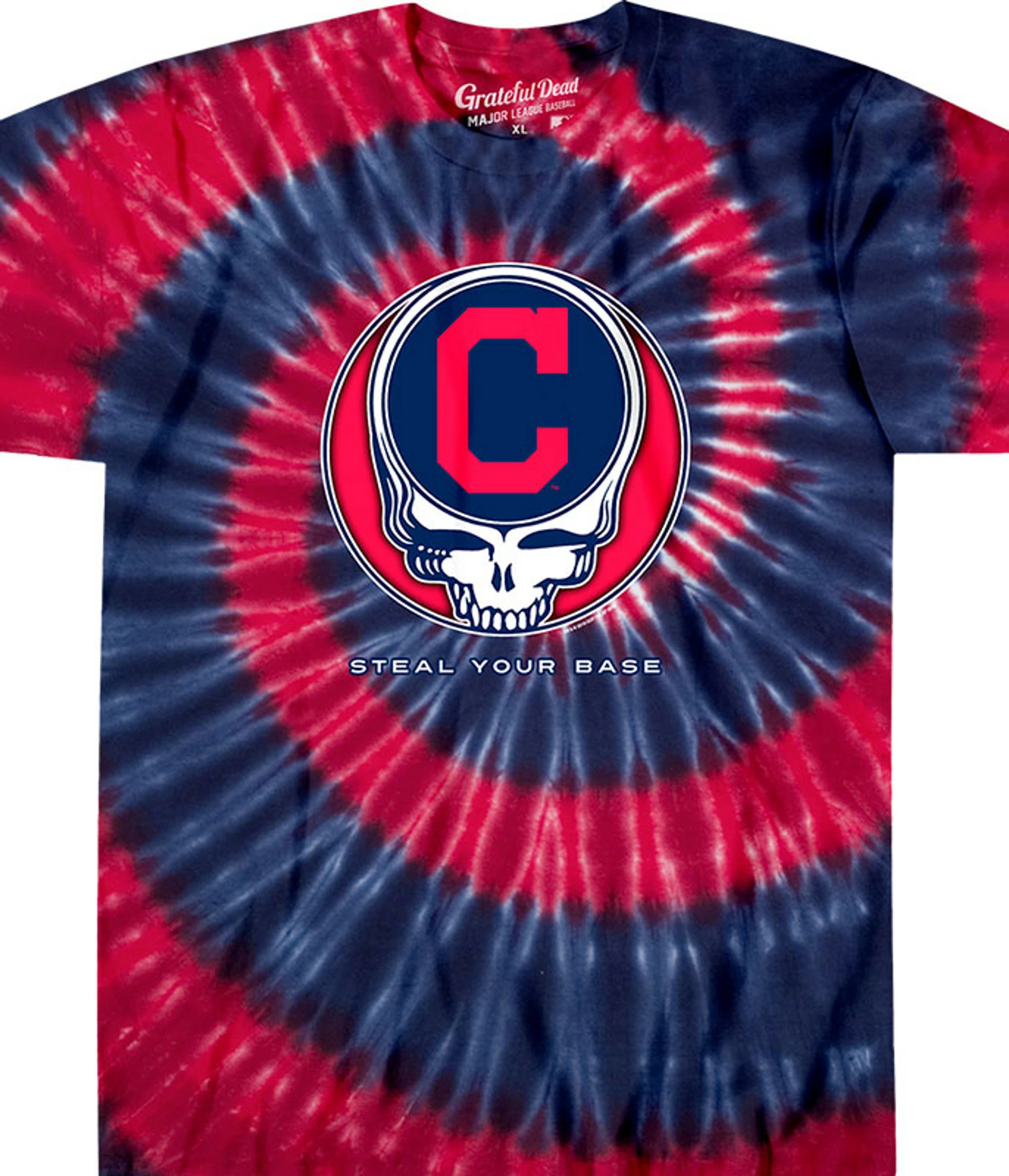 MLB Cleveland Guardians Steal Your Base Tie-Dye T-Shirt 3 MLB Cleveland Guardians Steal Your Base Tie-Dye T-Shirt