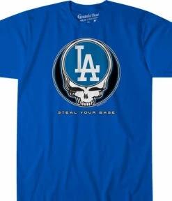 MLB Los Angeles Dodgers Steal Your Base Blue Athletic T-Shirt
