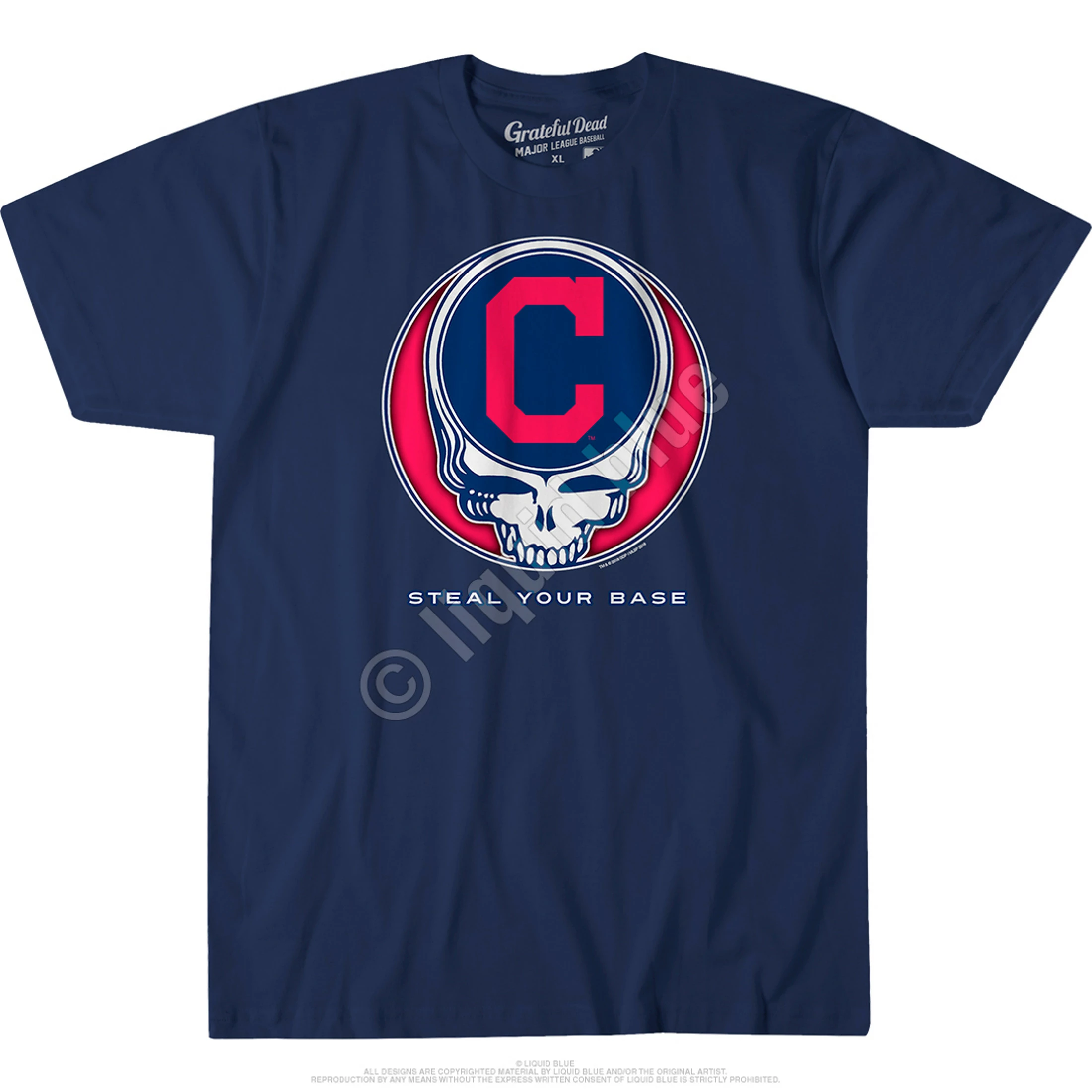 MLB Cleveland Guardians Steal Your Base Navy Athletic T-Shirt 4 MLB Cleveland Guardians Steal Your Base Navy Athletic T-Shirt - Image 2