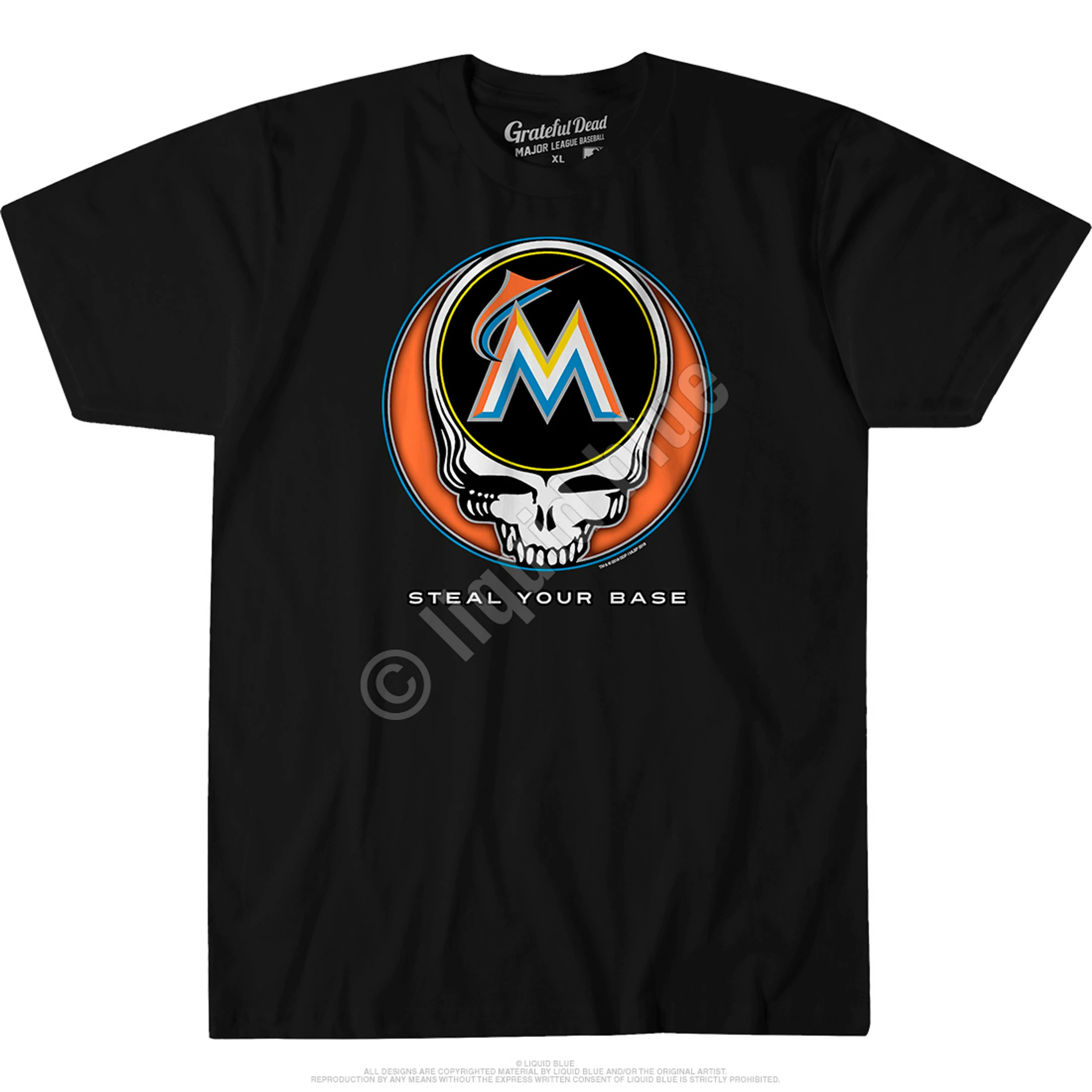 MLB Miami Marlins Steal Your Base Black Athletic T-Shirt 4 MLB Miami Marlins Steal Your Base Black Athletic T-Shirt - Image 2