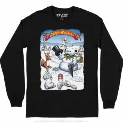 Snowman Bear Long Sleeve T-Shirt -MLB Shop GD0054LSBLKf 17679.1669596965