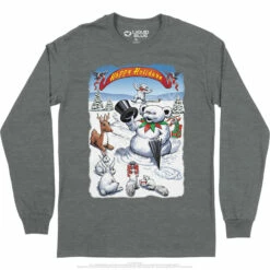 Snowman Bear Long Sleeve T-Shirt -MLB Shop GD0054LSGPHf 99639.1669596965