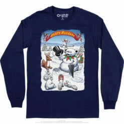 Snowman Bear Long Sleeve T-Shirt -MLB Shop GD0054LSNAVf 41294.1669596965