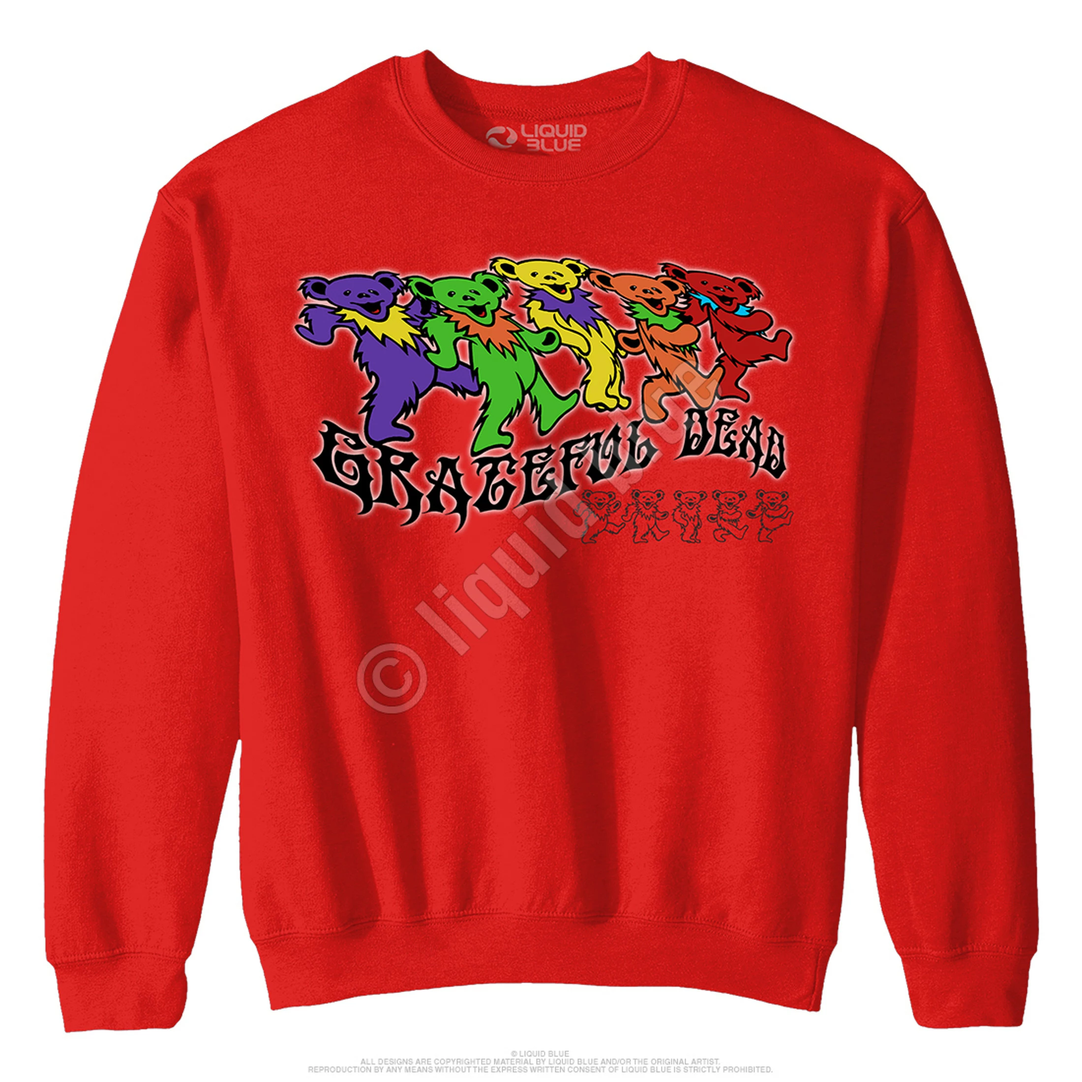 Trippy Bears Red Sweatshirt 4 Trippy Bears Red Sweatshirt - Image 2