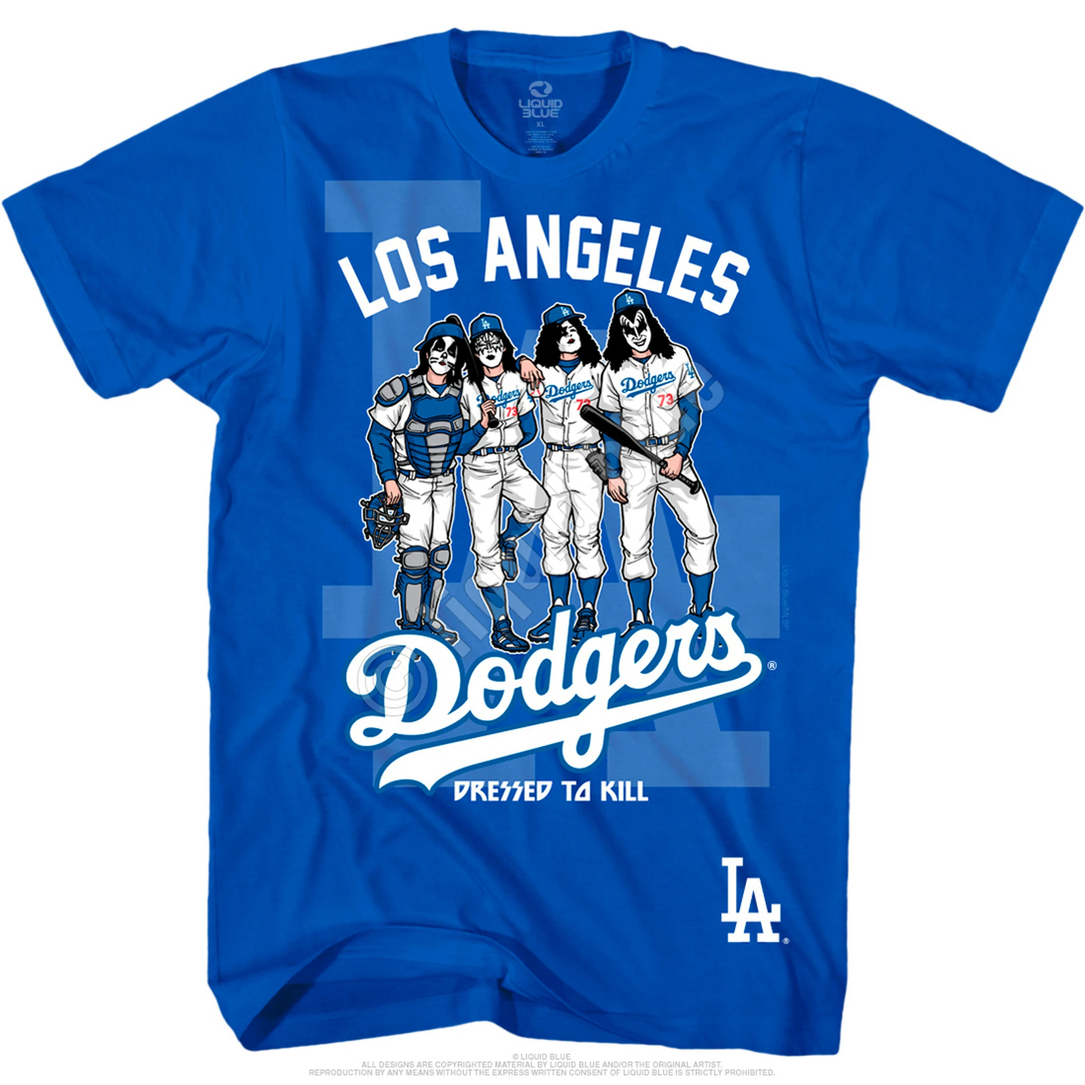 MLB Los Angeles Dodgers Dressed To Kill Blue T-Shirt 4 MLB Los Angeles Dodgers Dressed To Kill Blue T-Shirt - Image 2