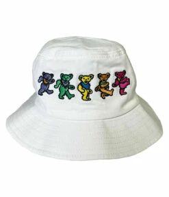 Dancin Bear White Bucket Hat