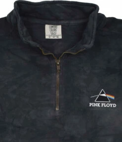 Pink Floyd Dark Side 1/4 Zip Pullover Comfort Colors Tie-Dye Sweatshirt