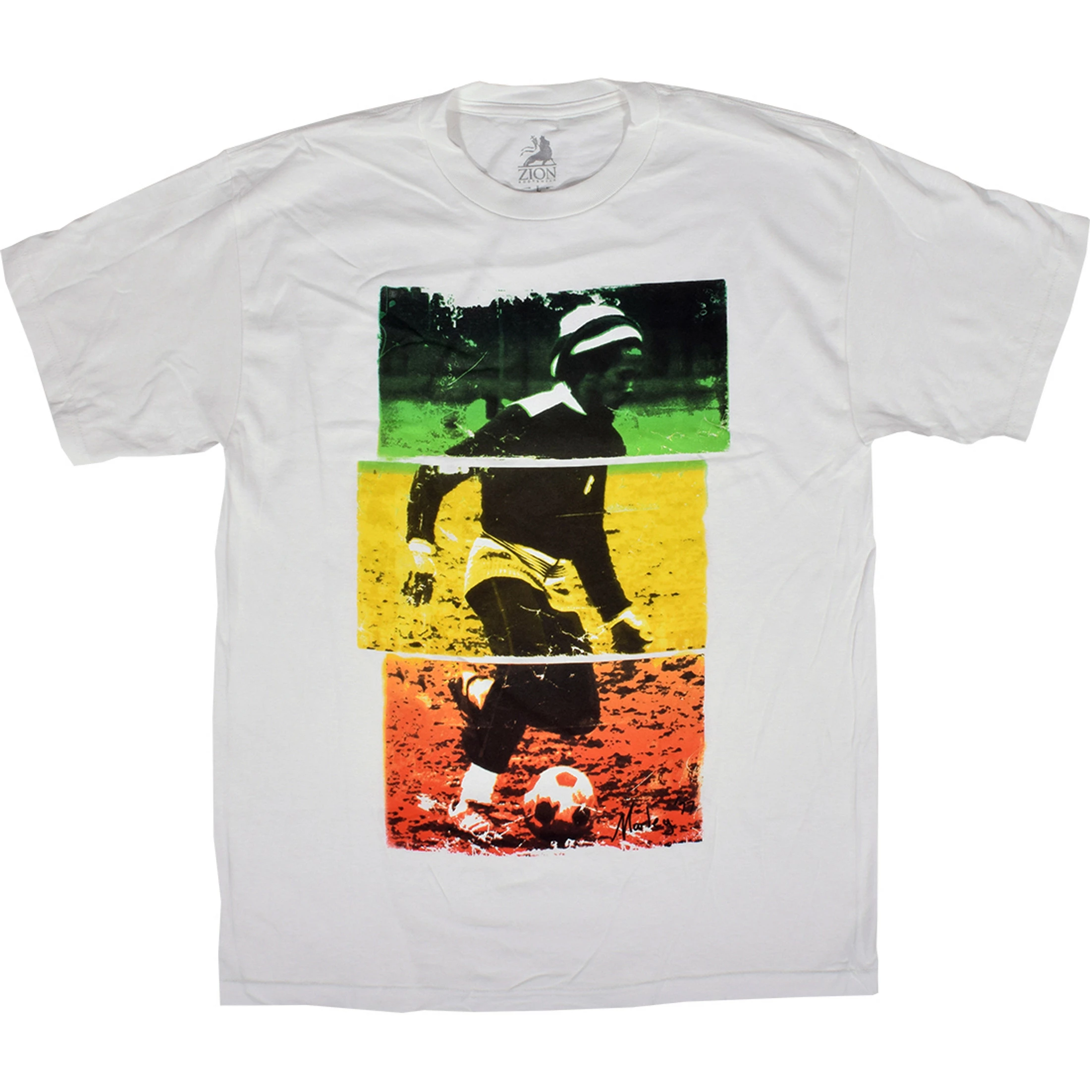Marley Soccer Tri-Color White T-Shirt 4 Marley Soccer Tri-Color White T-Shirt - Image 2