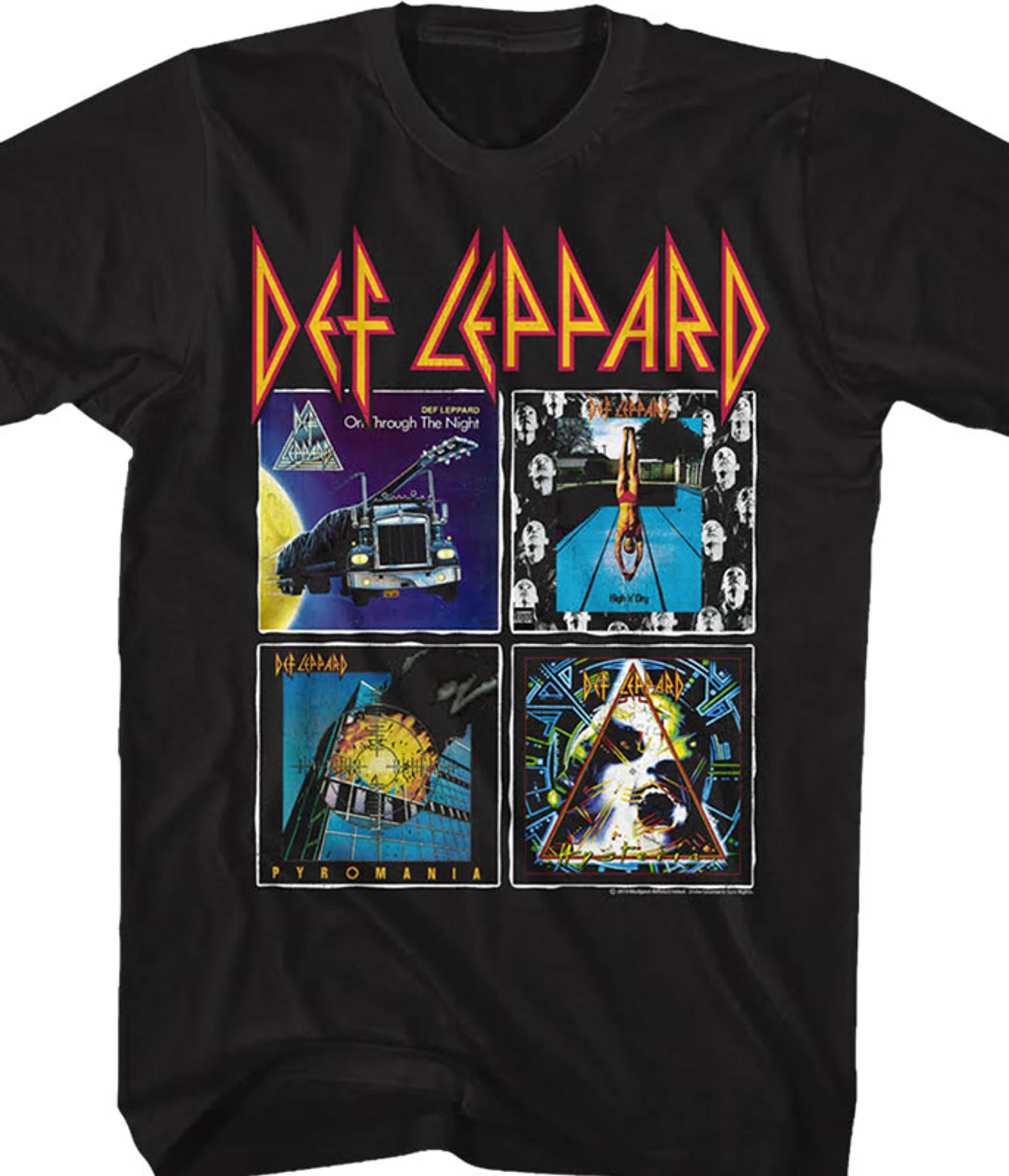 Def Leppard Albums Black T-Shirt 3 Def Leppard Albums Black T-Shirt
