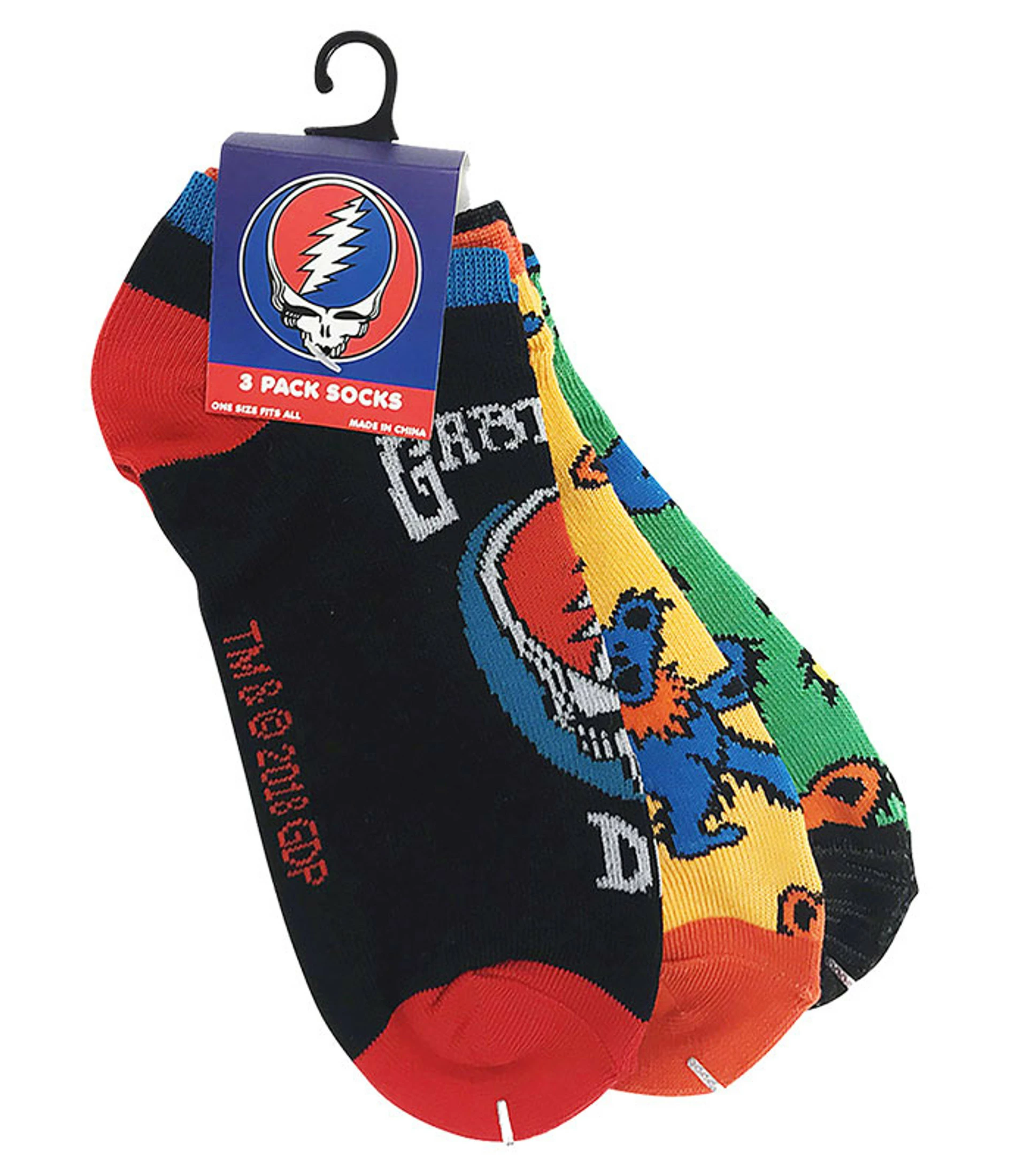 Grateful Dead 3 Pack Ankle Socks 3 Grateful Dead 3 Pack Ankle Socks