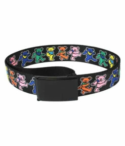 Dancing Bear Adjustable Web Belt Black Small