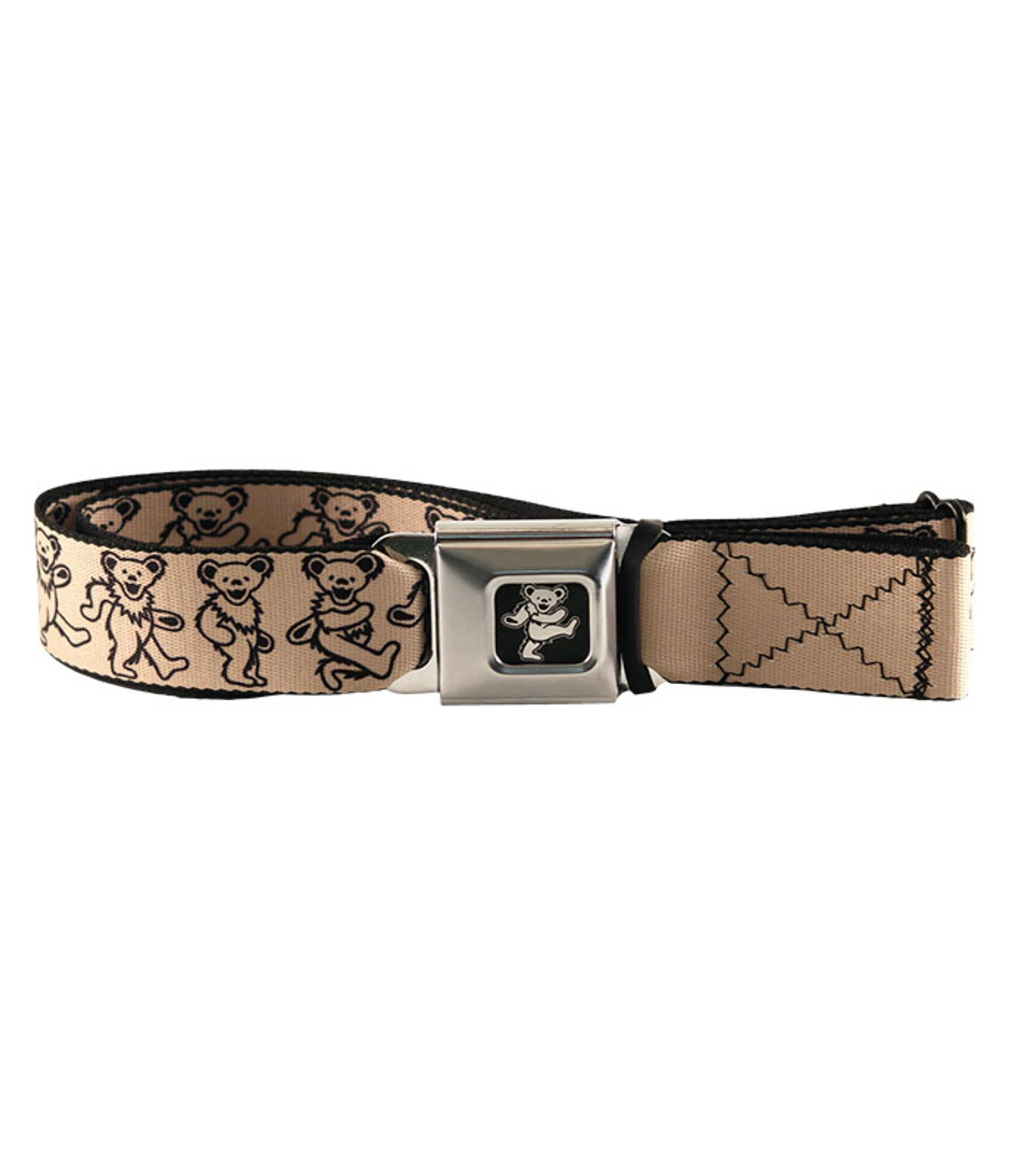 Dancing Bear Seatbelt Belt Tan 3 Dancing Bear Seatbelt Belt Tan