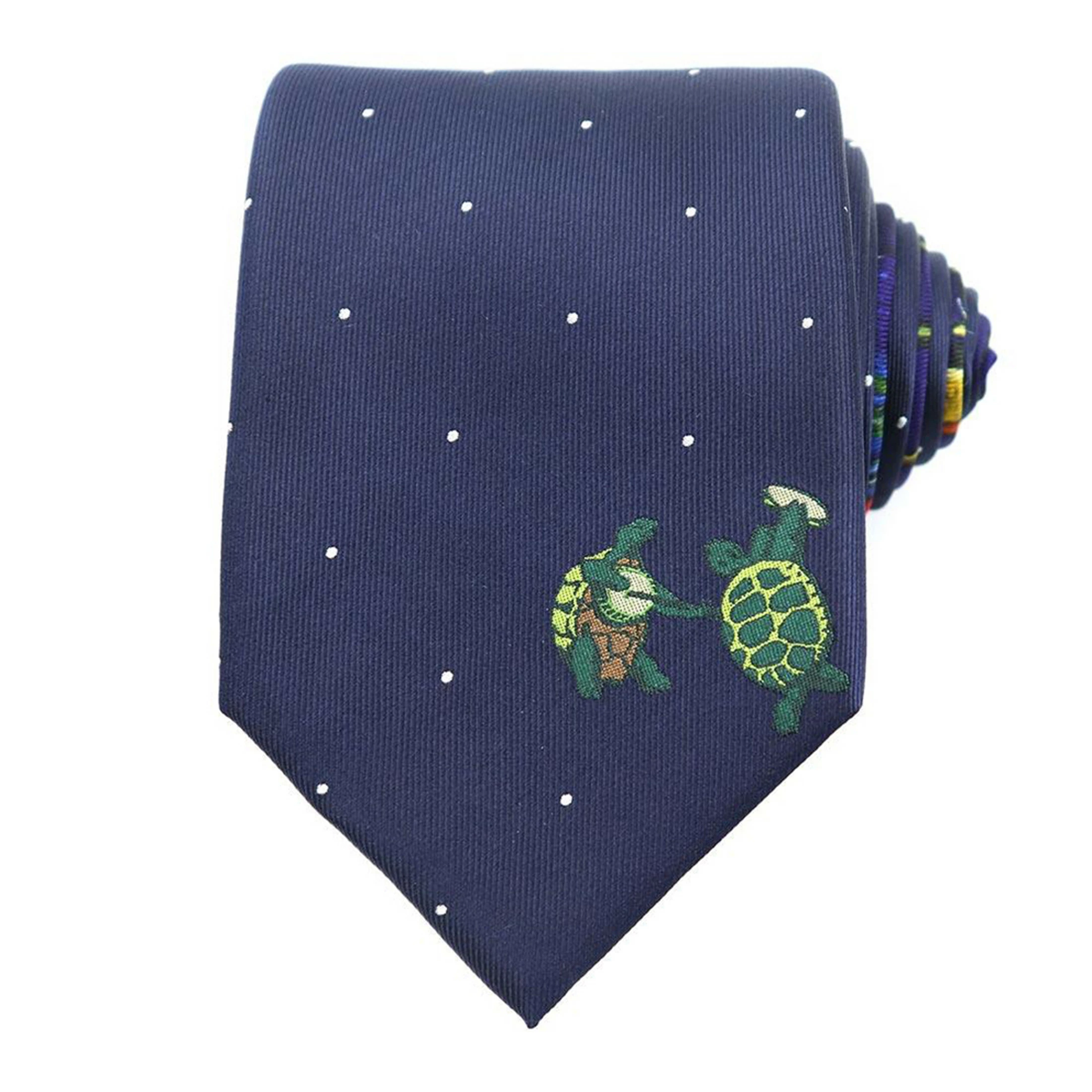 Navy Dotted Terrapin Tie 8 Navy Dotted Terrapin Tie - Image 6
