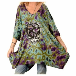 Grateful Dead Space Your Face Tie-Dye Poncho -MLB Shop RETGDSFPCS 84601.1670941507