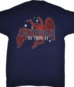Led Zeppelin Arched Icarus Navy T-Shirt