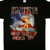 Led Zeppelin America 1977 Black T-Shirt -MLB Shop RETLZUSf 49120.1655139853