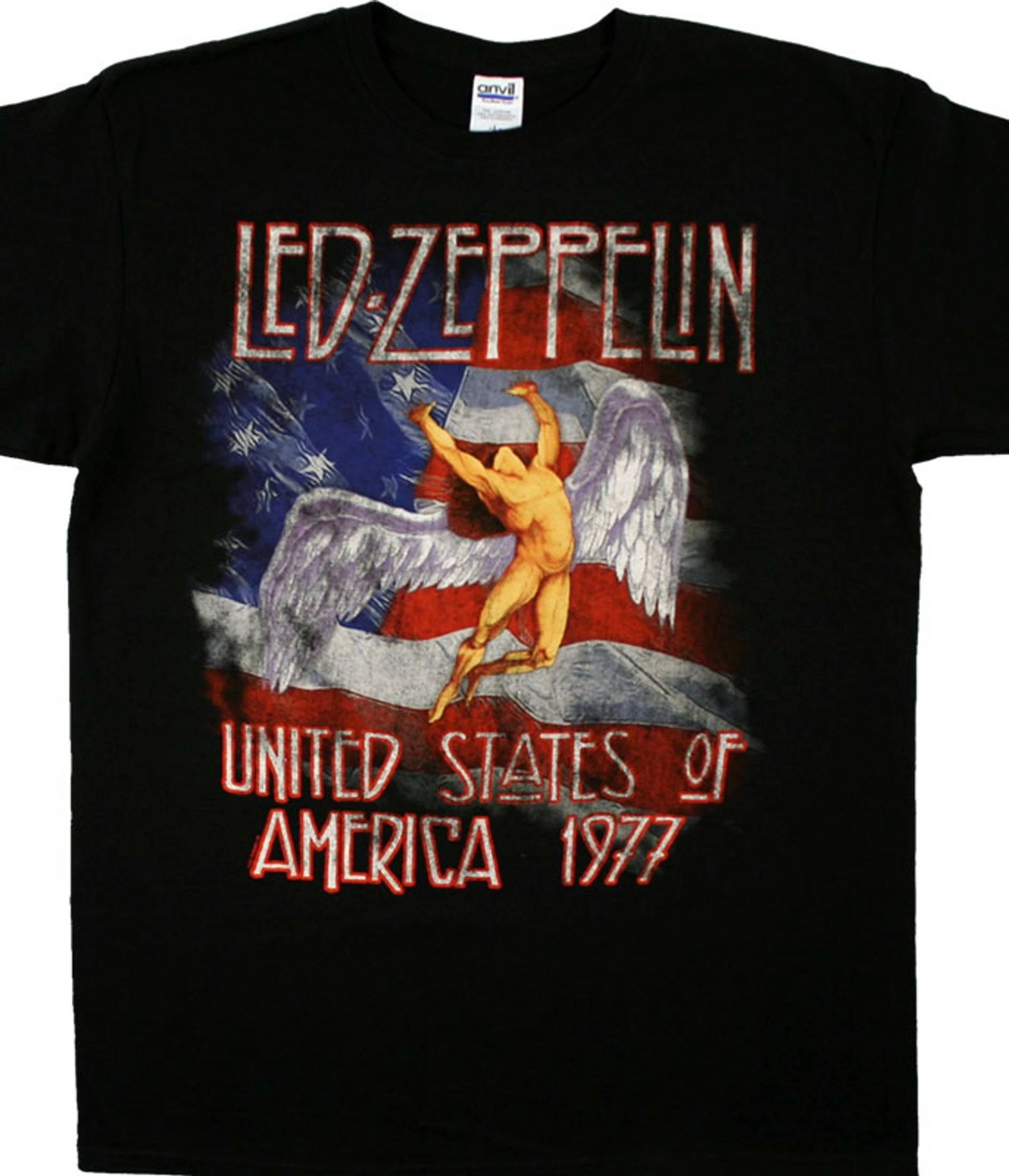 Led Zeppelin America 1977 Black T-Shirt 3 Led Zeppelin America 1977 Black T-Shirt