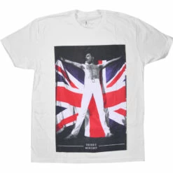Queen Freddie Flag White T-Shirt -MLB Shop RETQNFFf 36626.1625078276