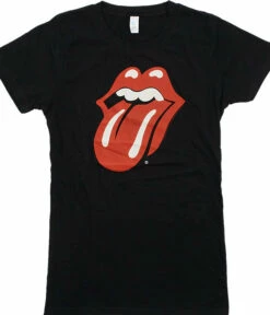 Classic Tongue Black Juniors Long Length T-Shirt