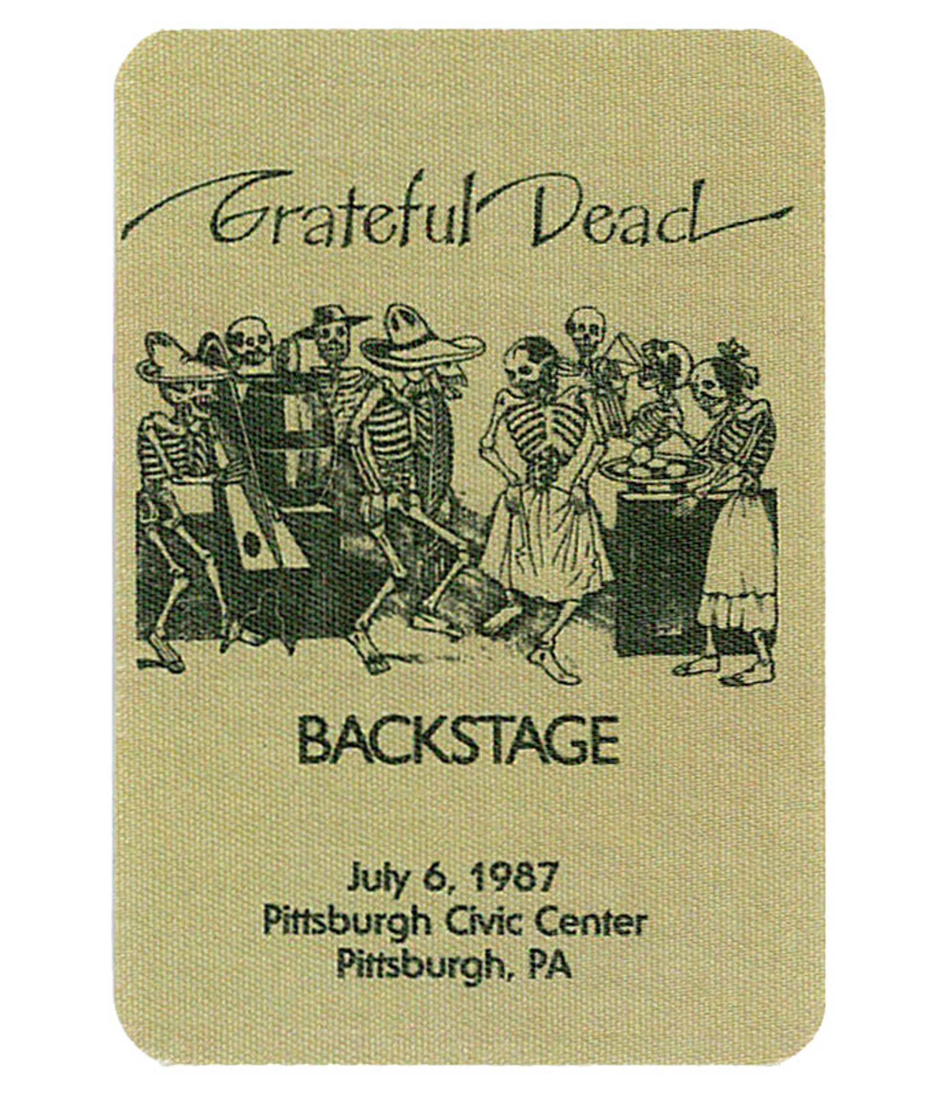 Grateful Dead 1987 07-06 Backstage Pass 3 Grateful Dead 1987 07-06 Backstage Pass