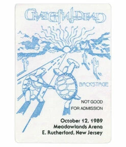 Grateful Dead 1989 10-12 Backstage Pass