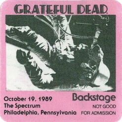 Grateful Dead 1989 10-19 Backstage Pass 5 Grateful Dead 1989 10-19 Backstage Pass -MLB Shop VLT0327 71732.1389218895