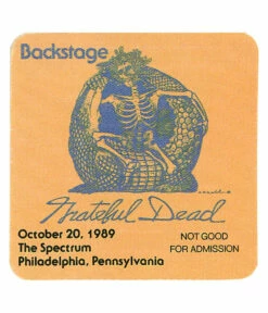 Grateful Dead 1989 10-20 Backstage Pass