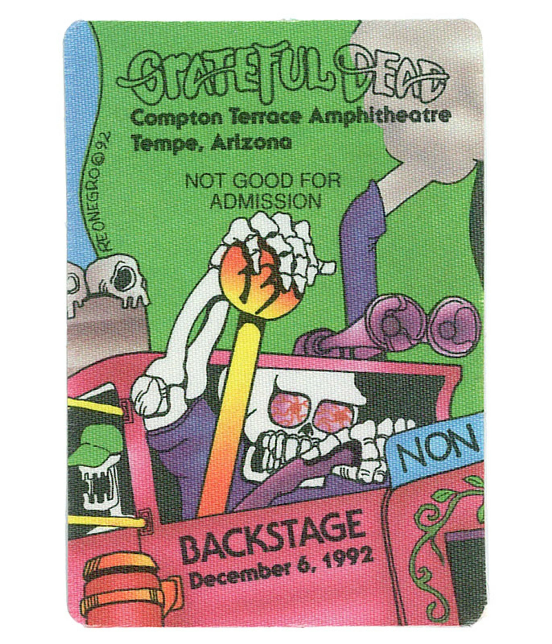 Grateful Dead 1992 12-06 Backstage Pass 3 Grateful Dead 1992 12-06 Backstage Pass
