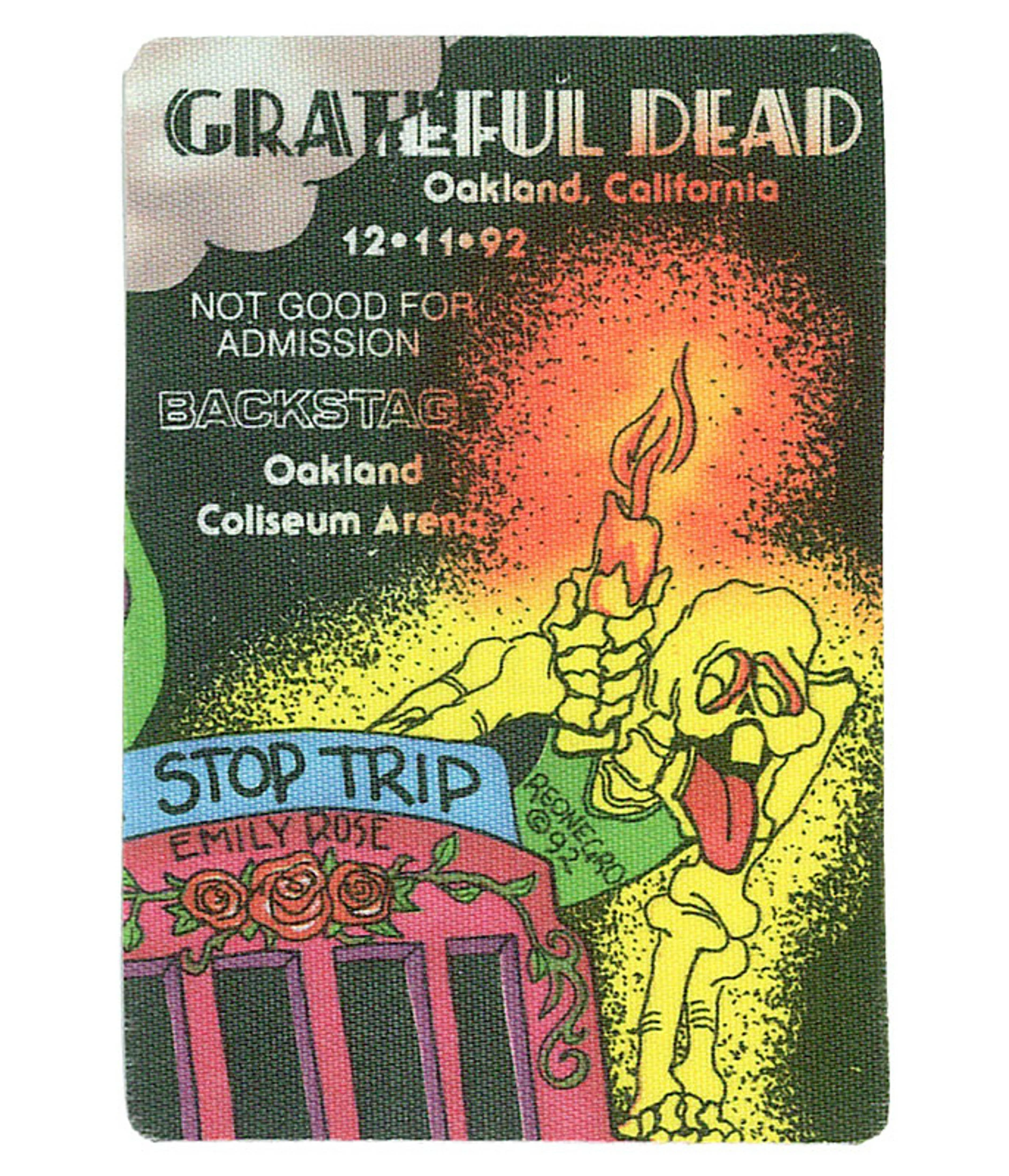 Grateful Dead 1992 12-11 Backstage Pass 3 Grateful Dead 1992 12-11 Backstage Pass