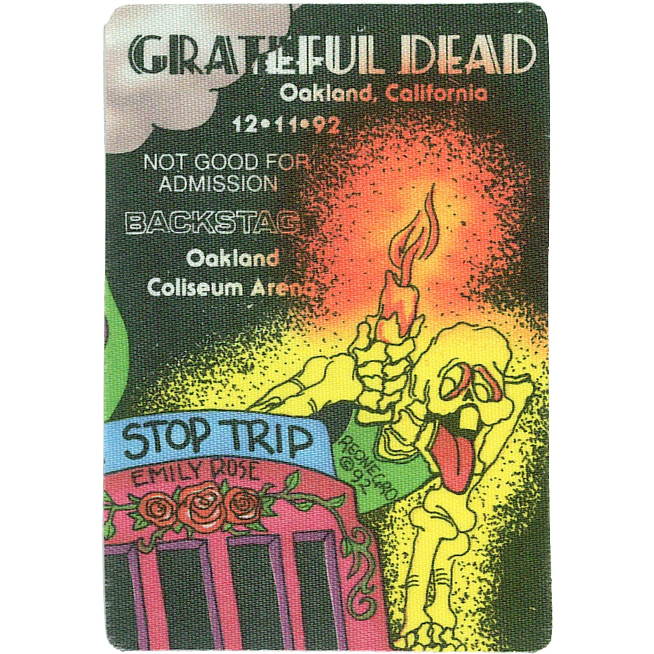 Grateful Dead 1992 12-11 Backstage Pass 4 Grateful Dead 1992 12-11 Backstage Pass - Image 2