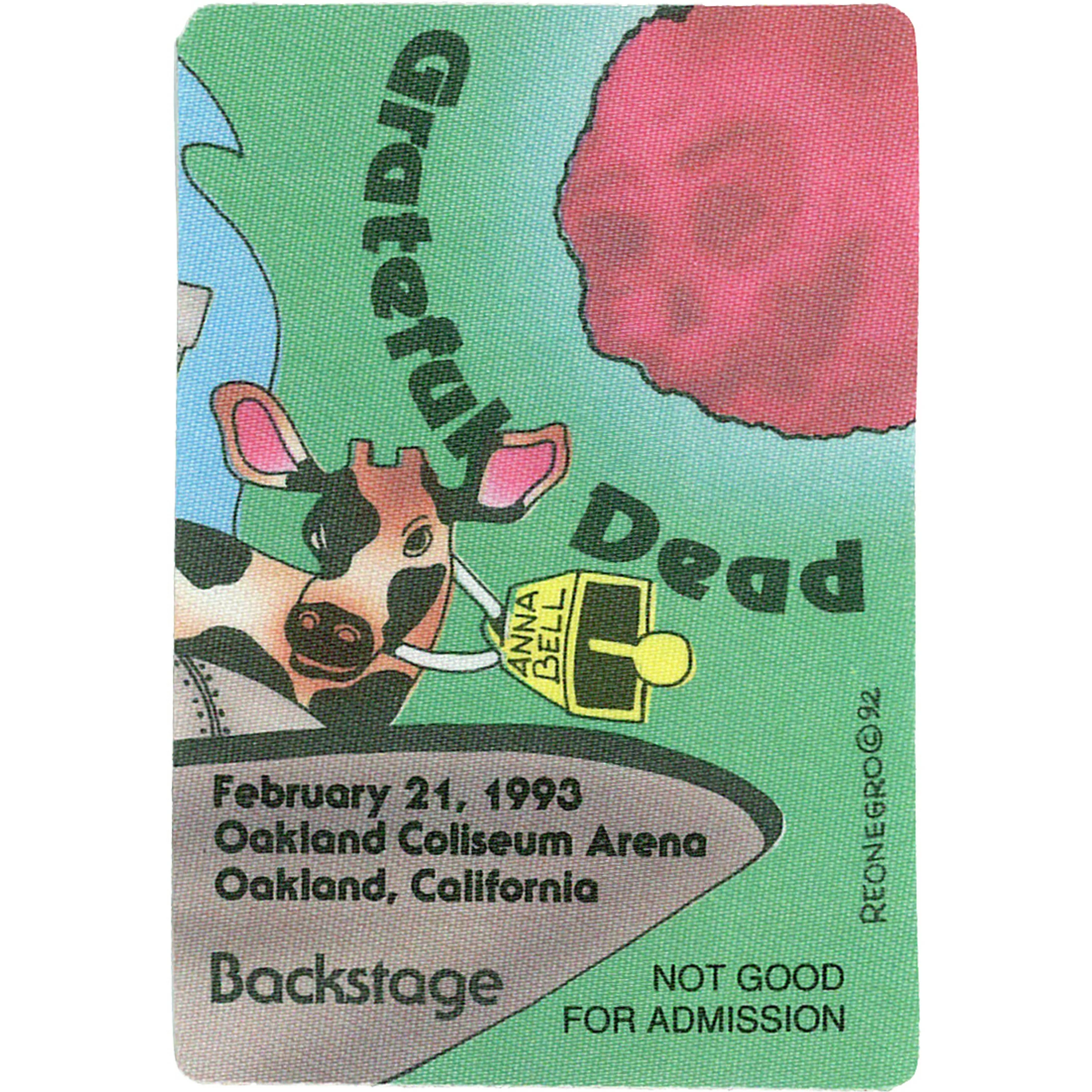 Grateful Dead 1993 02-21 Backstage Pass 4 Grateful Dead 1993 02-21 Backstage Pass - Image 2