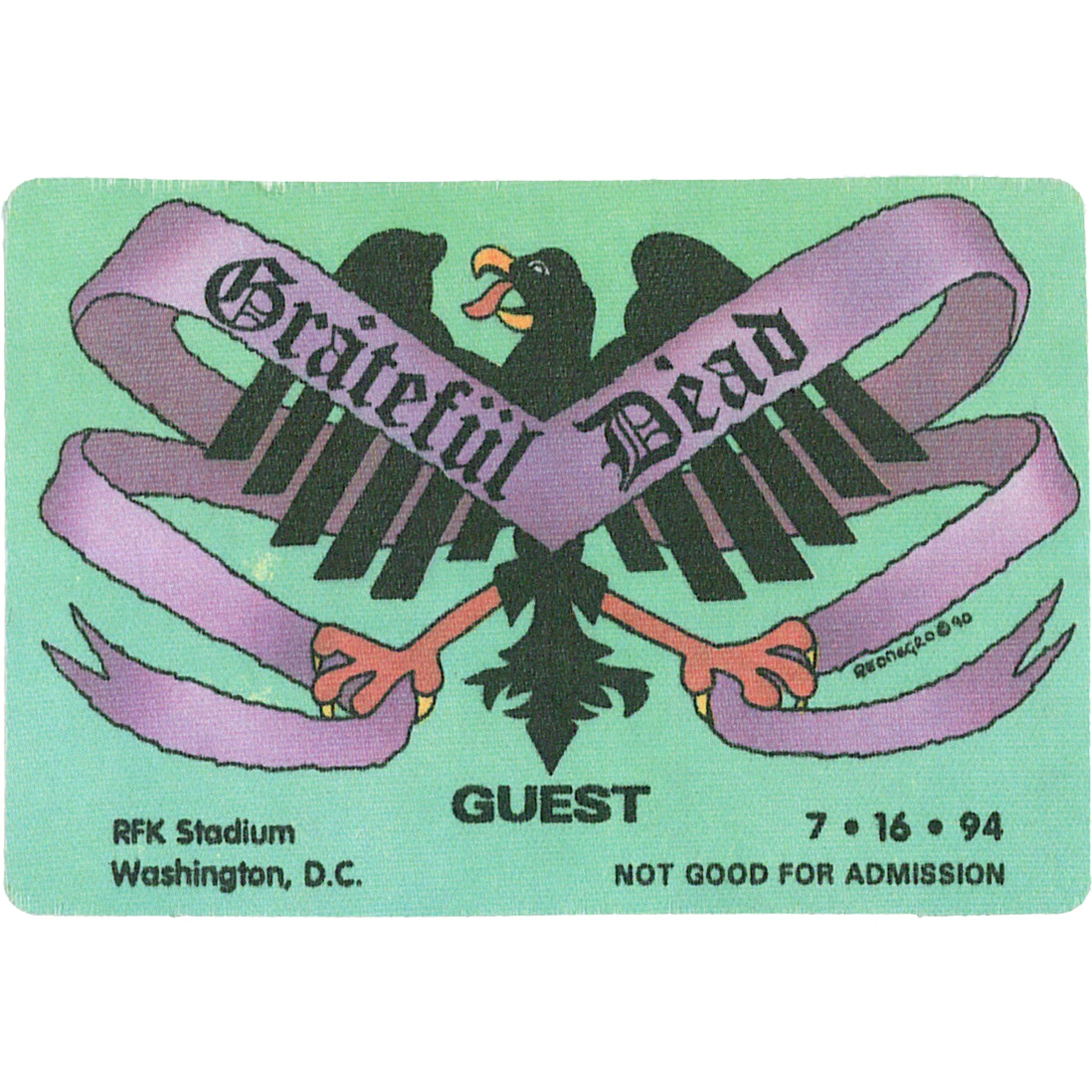 Grateful Dead 1994 07-16 Backstage Pass 4 Grateful Dead 1994 07-16 Backstage Pass - Image 2