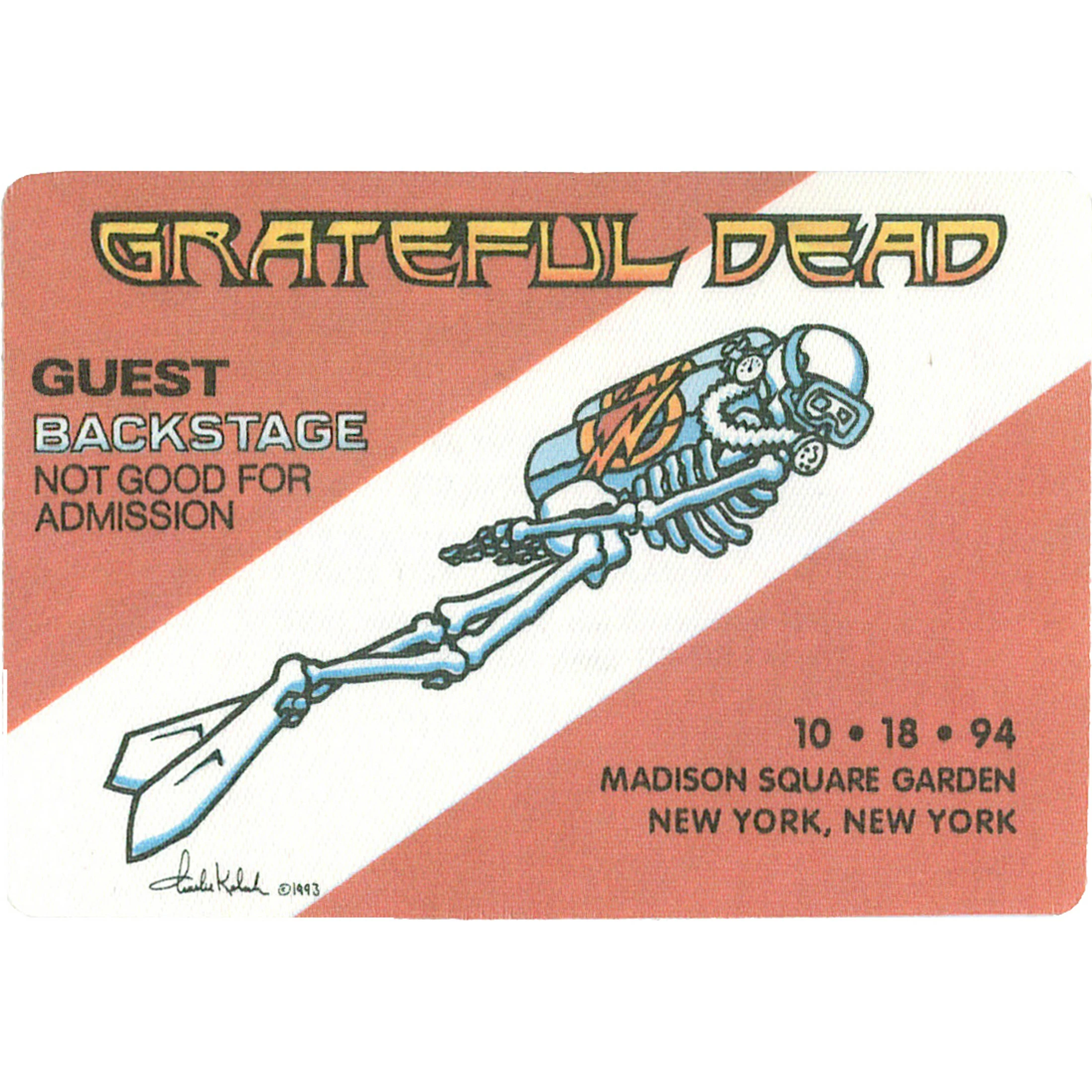 Grateful Dead 1994 10-18 Backstage Pass 4 Grateful Dead 1994 10-18 Backstage Pass - Image 2
